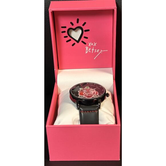 Betsey Johnson Embroidered Rose Wristwatch NEW IN BOX (see description) - Picture 9 of 9